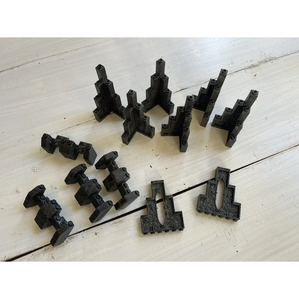 Large Lot of Mega Bloks Krystal Wars Dragon Replacement Wall Stone Pieces Castle